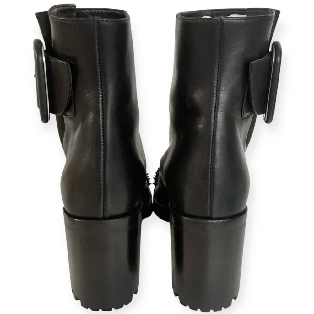 Christian Louboutin Olivia Snow 70mm Calf Leather Black Ankle Boots 35 1/2 Spike